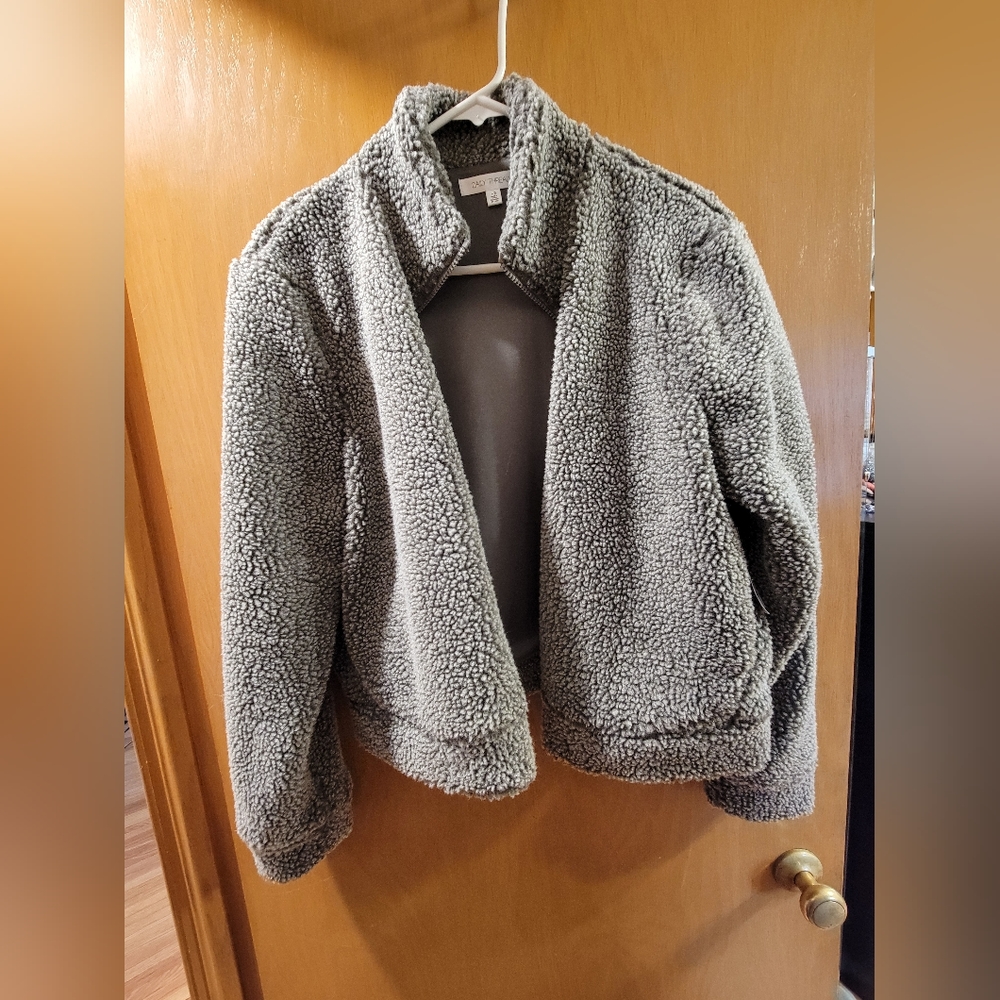 Grey Sherpa Zip Up